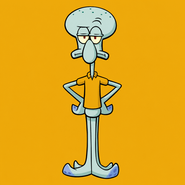 Squidward Tentacles standing with his hands on his hips